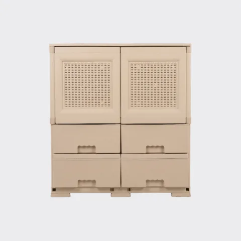 Black cabinet set, assembled (4 pcs)
